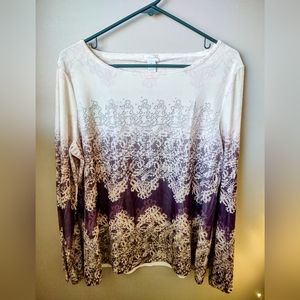 Chicos EUC Champagne Velour Top